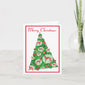 Greyhound Lurcher Dog Silhouette ChristmasTree Was Karte (Vorderseite)