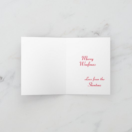 Greyhound Lurcher Dog Silhouette ChristmasTree Was Karte (Innenseite)