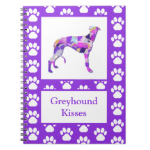 Greyhound Lurcher Dog Silhouette Paw Lila PY&B