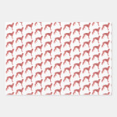 Greyhound Lurcher Dog Silhouette Red Merry Woofmas Geschenkpapier Set (Vorderseite 3)
