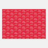 Greyhound Lurcher Dog Silhouette Red Merry Woofmas Geschenkpapier Set (Vorderseite)