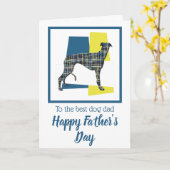 Greyhound/Lurcher Dog TriColor Father's Day Card Karte (Gelbe Blume)