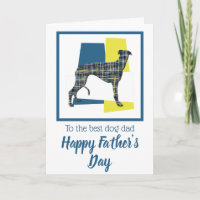 Greyhound/Lurcher Dog TriColor Father's Day Card