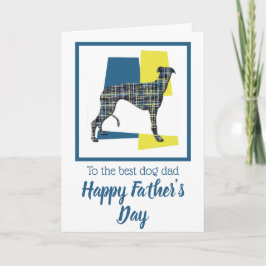 Greyhound/Lurcher Dog TriColor Father's Day Card Karte
