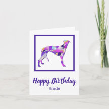 Greyhound / Lurcher Hund Silhouette PPY&B Geburtst