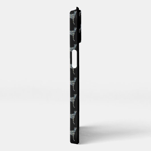 Greyhound Lurcher Niedlich Dog Silhouette Grid Bla iPhone Hülle (Rechte Seite)