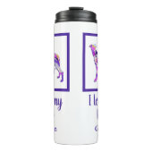 Greyhound Lurcher Niedlich Dog Silhouette Lila PY& Thermosbecher (Vorderseite)