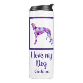 Greyhound Lurcher Niedlich Dog Silhouette Lila PY& Thermosbecher