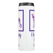 Greyhound Lurcher Niedlich Dog Silhouette Lila PY& Thermosbecher (Rückseite)