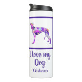 Greyhound Lurcher Niedlich Dog Silhouette Lila PY& Thermosbecher (Nach rechts gedreht)