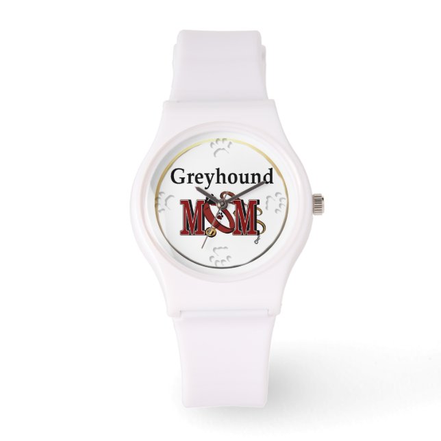 Greyhound-Mama Armbanduhr (Vorderseite)