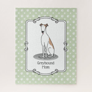 Greyhound-Mama (weiß) Niedliche Hunde-Mama Puzzle