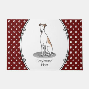 Greyhound-Mama (weiß) Niedlicher Hund Mama Funny Fußmatte