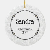 Greyhound-Mama (weiß) Niedlicher Hund Mama Funny Keramik Ornament (Hinten)