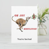 Greyhound & Mistletoe Einladung (Stehend Vorderseite)