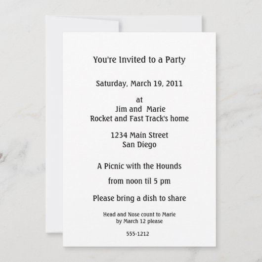 Greyhound & Mistletoe Einladung (Rückseite)