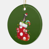 Greyhound mit Hat LIGHTS Weihnachten Keramik Ornament (Links)