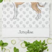Greyhound mit Individuelle Name Geschirrtuch (Gefaltet)