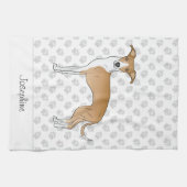 Greyhound mit Individuelle Name Geschirrtuch (Horizontal)