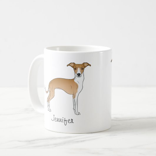 Greyhound mit Individuelle Name Kaffeetasse (Vorderseite Links)