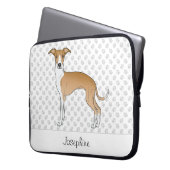 Greyhound mit Individuelle Name Laptopschutzhülle (Vorderseite Links)