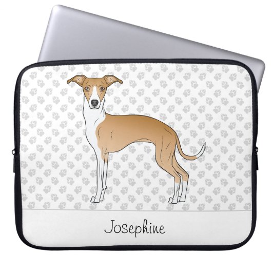 Greyhound mit Individuelle Name Laptopschutzhülle (Vorderseite)