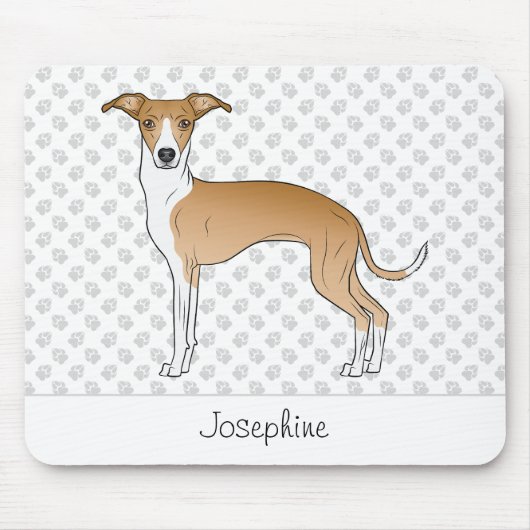Greyhound mit Individuelle Name Mousepad (Vorne)