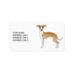 Greyhound mit individuellem Text Adressaufkleber