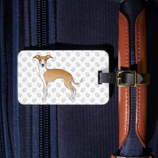 Greyhound mit individuellem Text Gepäckanhänger (Vorderseite Insitu 4)