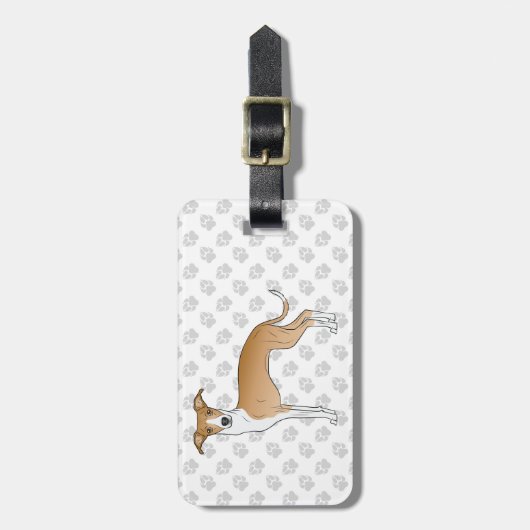 Greyhound mit individuellem Text Gepäckanhänger (Vorderseite vertikal)