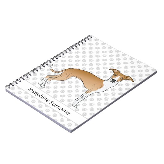 Greyhound mit individuellem Text Notizblock (Linke Seite)