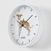 Greyhound mit individuellem Text Uhr (Winkel)