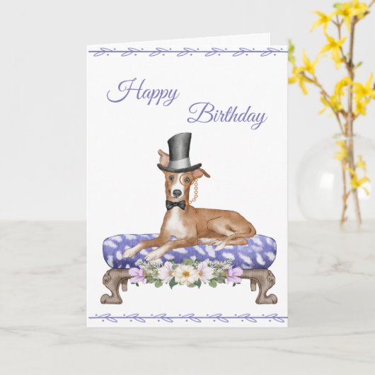 Greyhound mit Monocle Karte (Gelbe Blume)