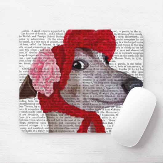 Greyhound mit Red Wooly Hat 2 Mousepad (Mit Mouse)