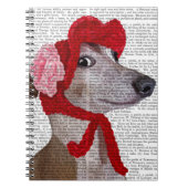 Greyhound mit Red Wooly Hat 2 Notizblock (Vorderseite)