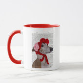 Greyhound mit Red Wooly Hat 2 Tasse (Links)