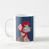 Greyhound mit Red Wooly Hat Kaffeetasse (Links)