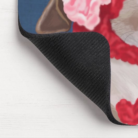 Greyhound mit Red Wooly Hat Mousepad (Ecke)