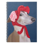 Greyhound mit Red Wooly Hat Notizblock (Vorderseite)