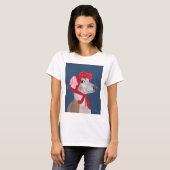 Greyhound mit Red Wooly Hat T-Shirt (Vorne ganz)