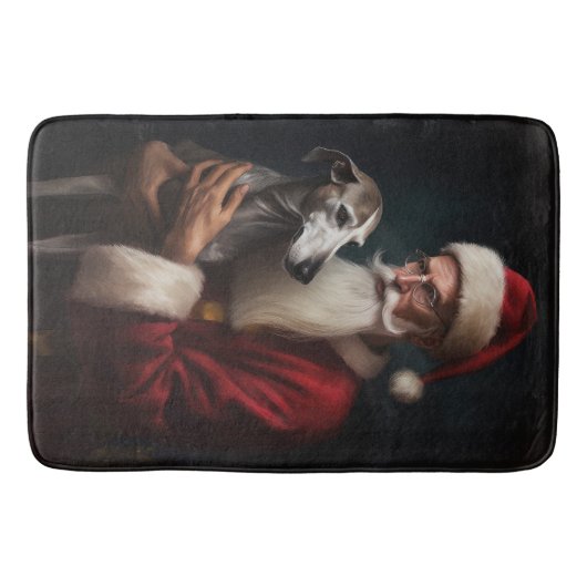 Greyhound mit Weihnachtsfeiern Badematte (Vorderseite)