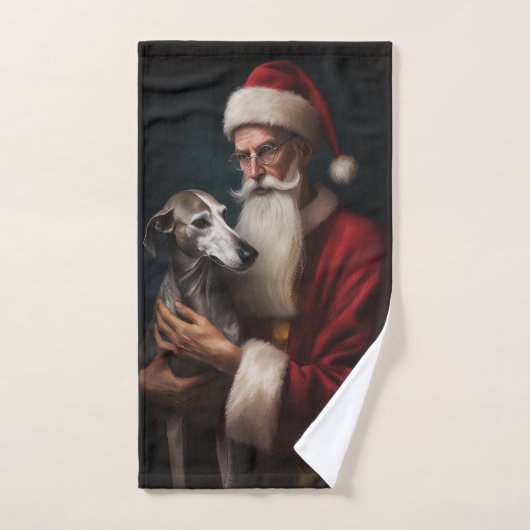 Greyhound mit Weihnachtsfeiern Badhandtuch Set (Handtuch)