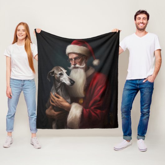 Greyhound mit Weihnachtsfeiern Fleecedecke (Beispiel)
