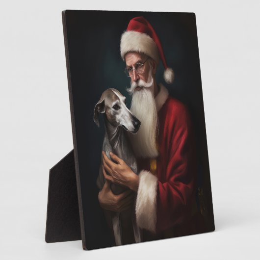 Greyhound mit Weihnachtsfeiern Fotoplatte (Seite)