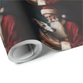 Greyhound mit Weihnachtsfeiern Geschenkpapier (Rolleneckpunkt)