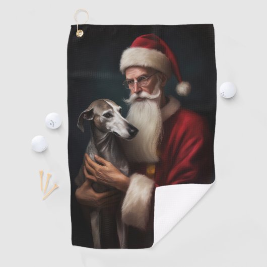 Greyhound mit Weihnachtsfeiern Golfhandtuch (Insitu)