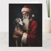 Greyhound mit Weihnachtsfeiern Karte (Vorderseite)