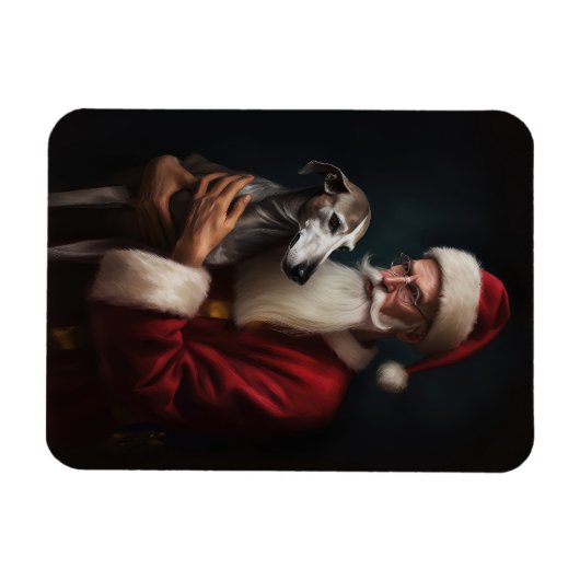 Greyhound mit Weihnachtsfeiern Magnet (Horizontal)