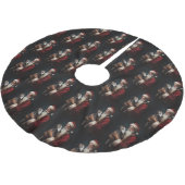 Greyhound mit Weihnachtsfeiern Polyester Weihnachtsbaumdecke (Schrägansicht)