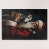 Greyhound mit Weihnachtsfeiern Puzzle (Horizontal)